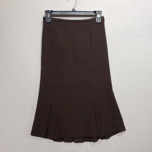 Zara Woman Wool Mermaid Style Flare Pencil Skirt Size 6 Dark Brown